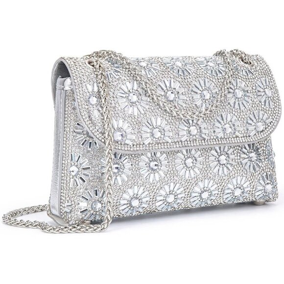 No Brand Handbags - 🆕Women's Sliver Crossbody Purses Crystal Bag Clutch Purse with Chain Handbags
